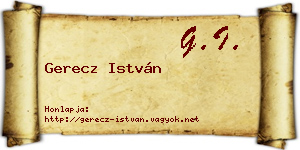 Gerecz István névjegykártya